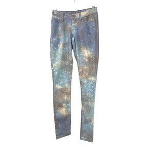 Delia's Olivia Galaxy Print Skinny Jeans Size 00 Cotton Blend Womens Denim